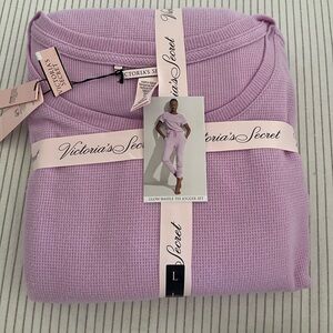 victoria secret glow waffle tee jogger set